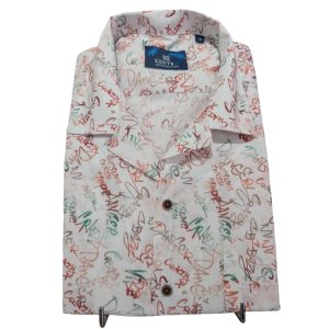 Camisa Hawaiana Hombre Blanca Estampado Graffiti Kent’s 03